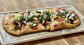 marinara, garden vegetables, portobellos, fresh mozzarella, fresh basil, evoo